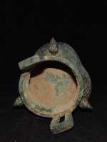 Antiker Tripod Behälter in Bronze mit Phönix